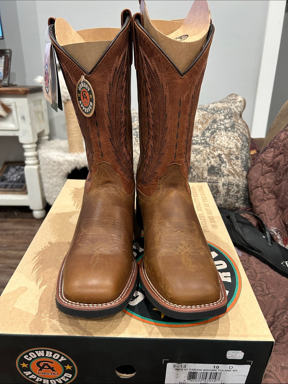 Ariat Two-Tone Brown and Tan Western Cowboy Boots